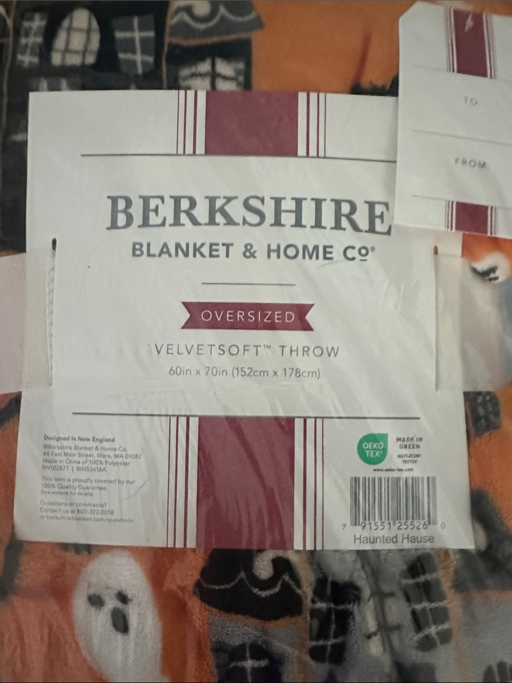Berkshire Haunted House Oversized Velvet soft Throw Blanket 60”x 70” Halloween - Picture 2 of 6